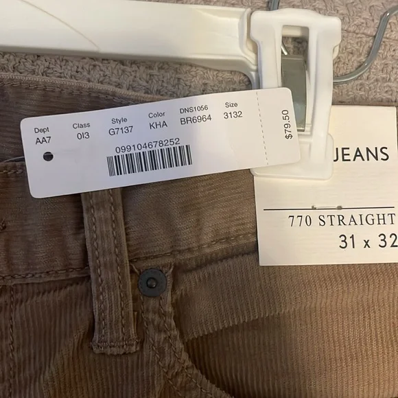 J Crew men’s Brown Corduroy pants - 770’s straight 31 x 32 - Picture 5 of 5